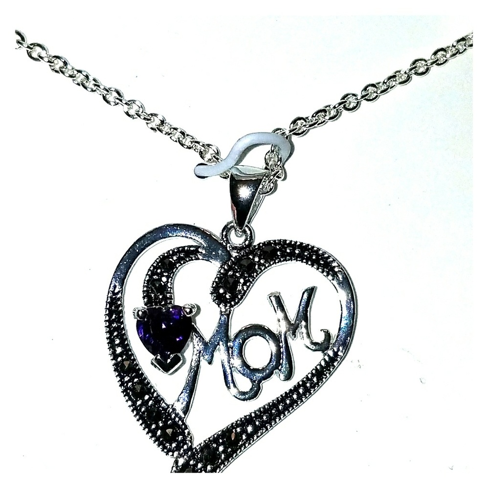 Silver Mom necklace